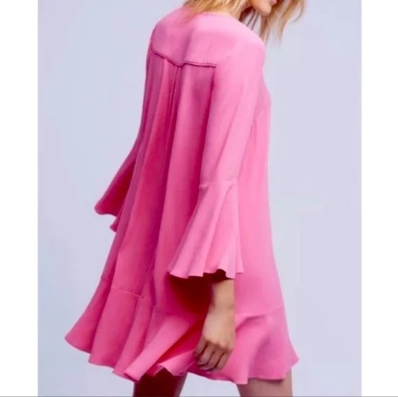 hd in paris pink dress Anthro HD in Paris Archipelago Floral Short Sleeve Lightweight Dress Pink: US 0
